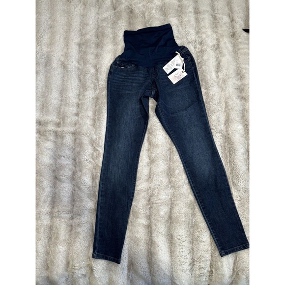Jessica Simpson Maternity Skinny Jeans Womens Small Blue Dark Denim Comfortable - Picture 4 of 13